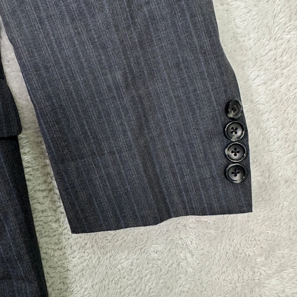 Brooks Brothers Fitzgerald BrooksCool Men 43R Slim Fit Grey Pinstripe Suit 38x29